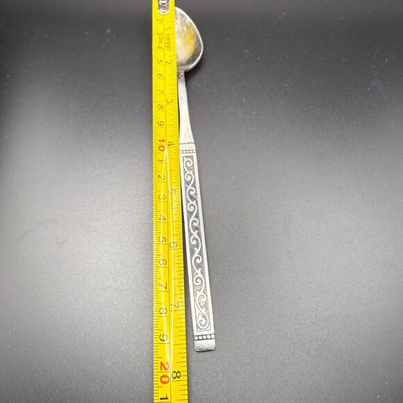 Oneida Spanish Court Stainless Steel Dinner Knife & Ice Tea Spoon Vintage - Picture 7 of 8